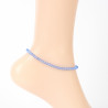 Anklet chain with fine crystals Light blue