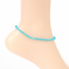 Turquoise blue fine crystal anklet chain