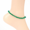 Anklet chain with fine crystals Dark green