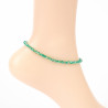 Anklet chain with fine crystals Green