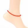 Fine crystal anklet chain Red