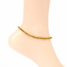 Fine crystal anklet chain Metallic gold