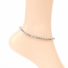 Fine crystal anklet chain Metallic grey