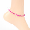 Fuchsia pink fine crystal anklet chain