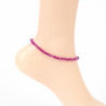 Fine crystal anklet Dark pink