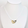 Gold-plated steel handcuffs white cord necklace