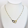 Gold and black steel handcuff necklace