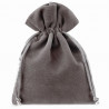 Jewelry wrapping, dark grey velvet gift bag