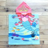 Children's pink mermaid bath cape