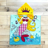 Children's yellow mermaid bath cape