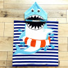 Cape de bain enfant requin bleu clair