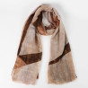 Foulard long beige/marron