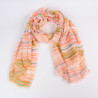 Salmon striped long scarf