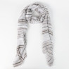 Foulard long rayé gris