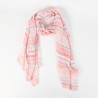 Foulard long rayé rose