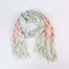 Foulard long zigzag vert orangé