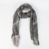 Foulard long gris foncé gris clair