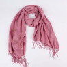 Foulard long rose paillettes dorées