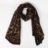 Foulard long léopard marron