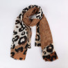 Beige and brown long leopard scarf