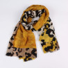 Brown and mustard long leopard scarf