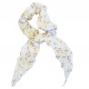 Chouchou foulard fleuris blanc