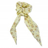 Chouchou foulard fleuris jaune