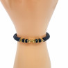 Heishi gold and black bracelet