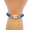 Bracciale Heishi blu scuro con conchiglia