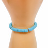 Heishi bracelet light blue color