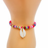 Bracciale Heishi multicolore con conchiglia