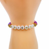 Bracelet Heishi friends violet foncé