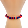 Heishi bracelet in navy blue and red