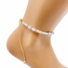 White pearl anklet chain