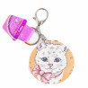 Orange cat key ring mirror