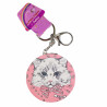 Pink cat key ring mirror