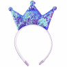 Purple crown glitter headband set