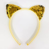 Set of yellow cat ears glitter headbands