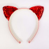 Set de diademas rojas con orejas de gato y purpurina