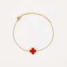 Red clover gold-plated stainless steel bracelet