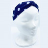 Fascia per capelli con fiocco a pois blu navy