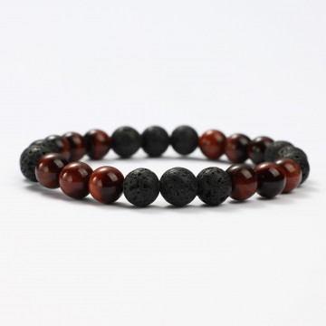 Mineral bracelets Bull's Eye and Lava Stone