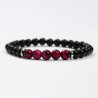 G151-63 Bracelets minéraux Obsidienne et Œil de Tigre rose