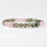 G151-67 Bracelets minéraux Labradorite et Quartz rose