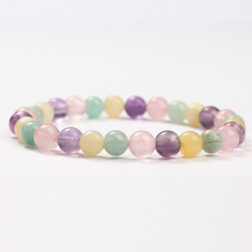 Bracciali di quarzo rosa, ametista, amazzonite e calcite del miele