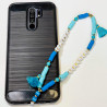 Forever friends" phone jewelry dark blue pompon