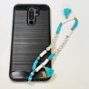 Forever friends" phone jewelry turquoise pompon