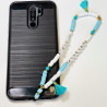 Forever friends" phone jewelry light blue pompon