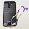 Love happy" phone jewelry purple pompon
