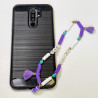 Telefonschmuck "Love happy" Pompon violett